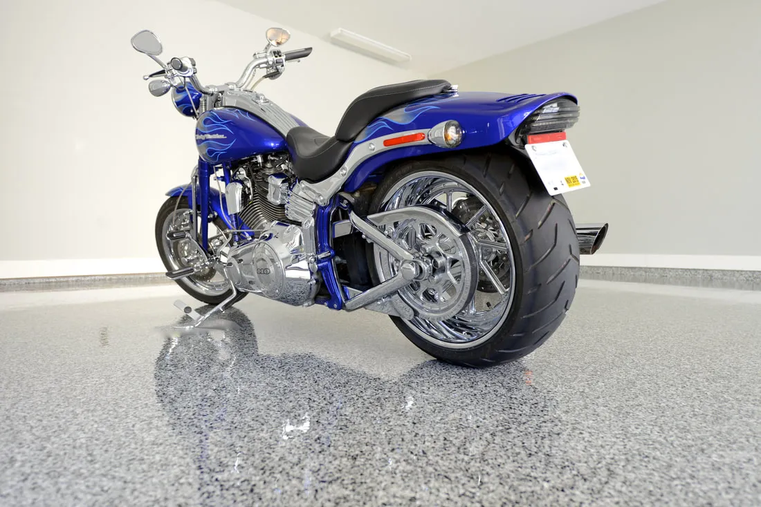 Garage Floor epoxy floor — Flake finish — by LB Epoxy Flooring