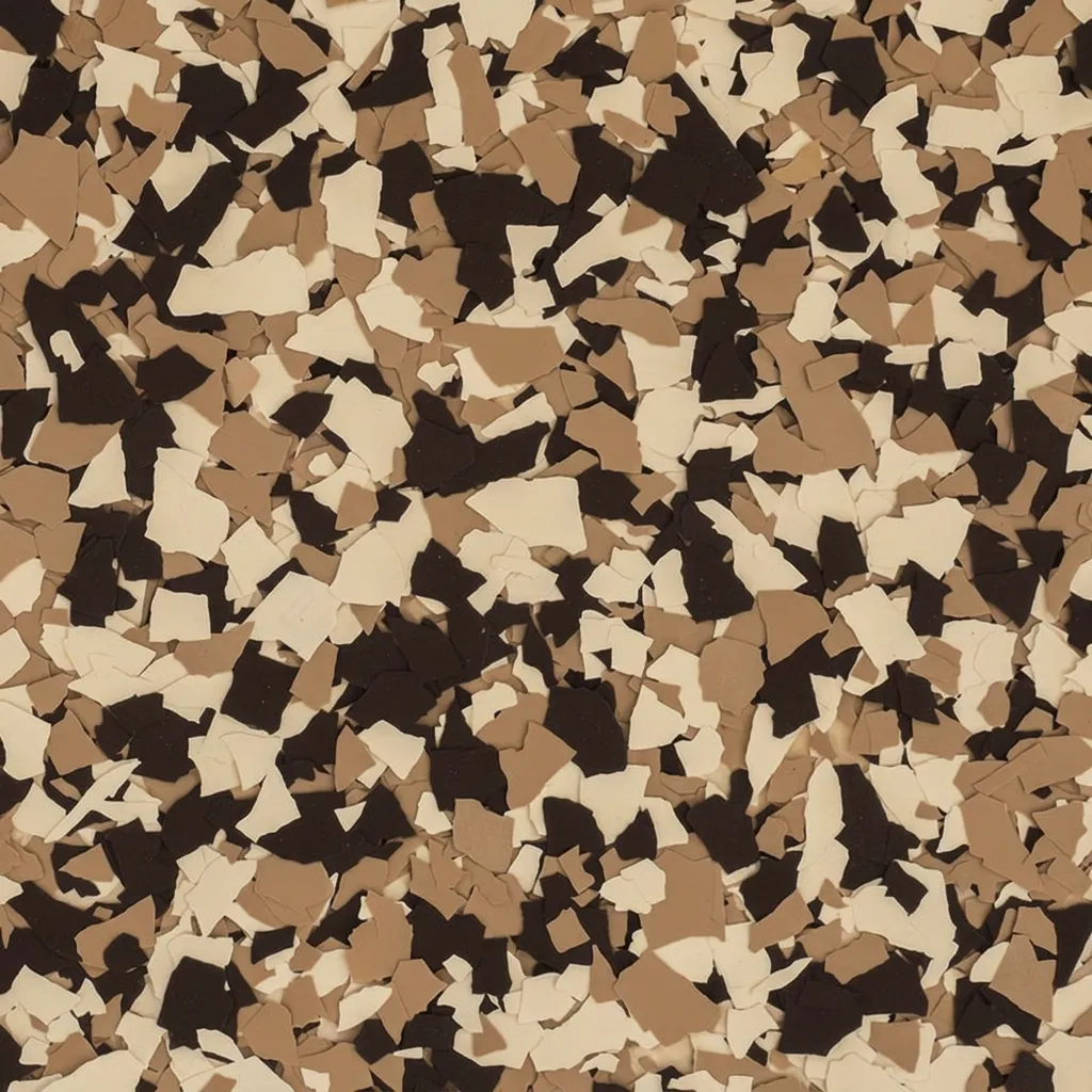 Espresso — decorative epoxy flake blend (Espresso · brown · tan) by LB Epoxy Flooring