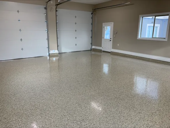 Garage Floor epoxy floor — Flake finish — by LB Epoxy Flooring