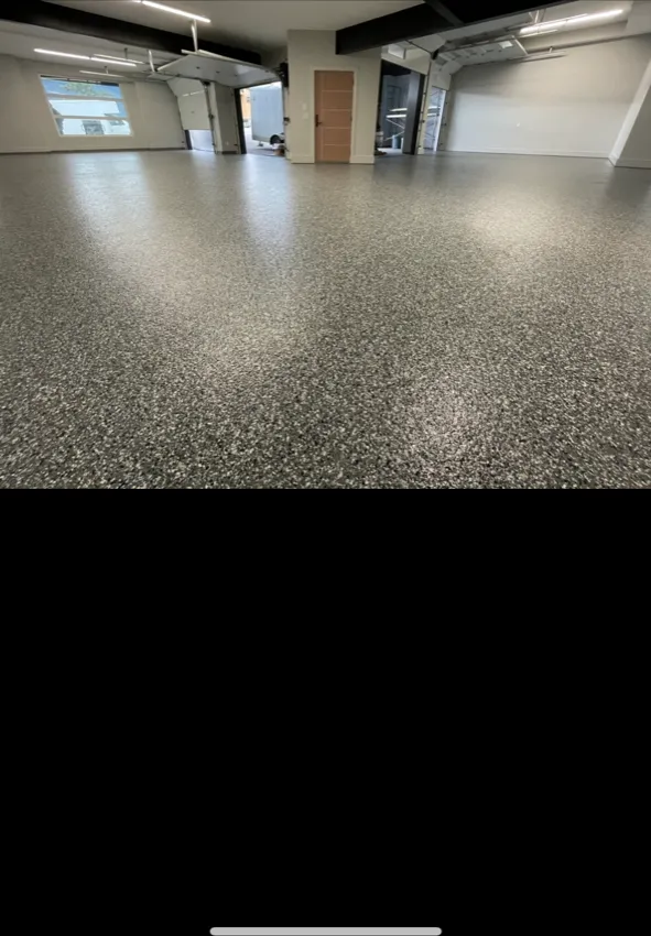 Garage Floor epoxy floor — Flake finish — by LB Epoxy Flooring