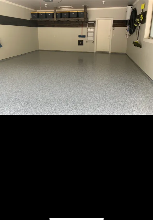 Garage Floor epoxy floor — Flake finish — by LB Epoxy Flooring