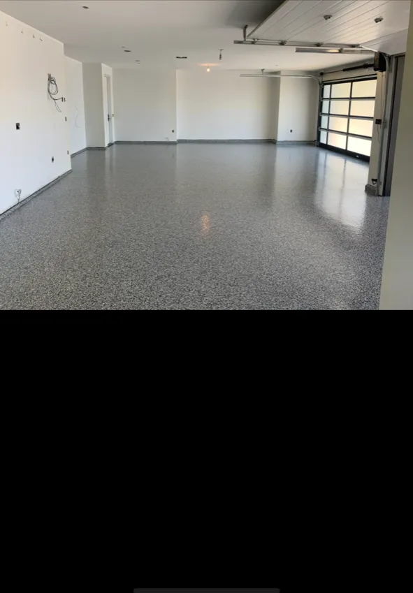 Garage Floor epoxy floor — Flake finish — by LB Epoxy Flooring