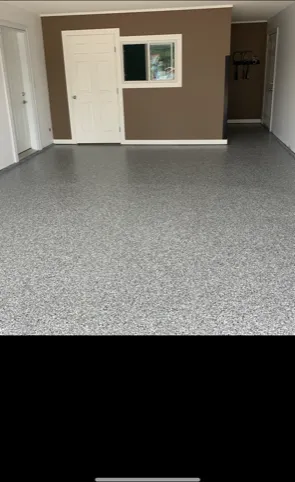 Garage Floor epoxy floor — Flake finish — by LB Epoxy Flooring