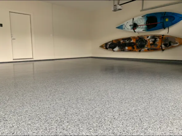 Garage Floor epoxy floor — Flake finish — by LB Epoxy Flooring