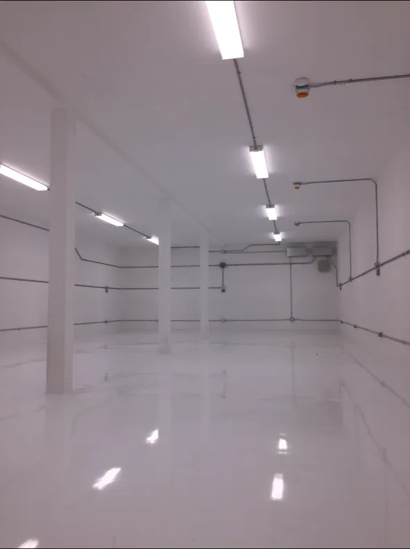 Grow Facility epoxy floor — White floor — by LB Epoxy Flooring
