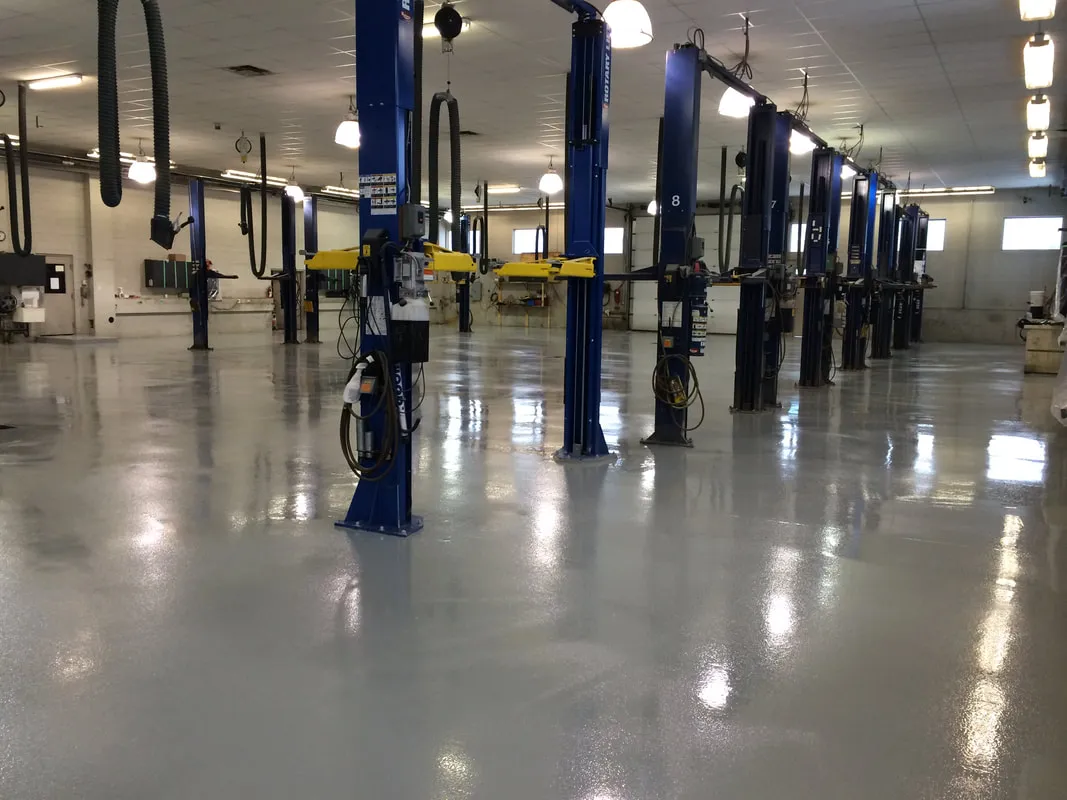 Flake Floor epoxy floor — Polyaspartic finish — by LB Epoxy Flooring