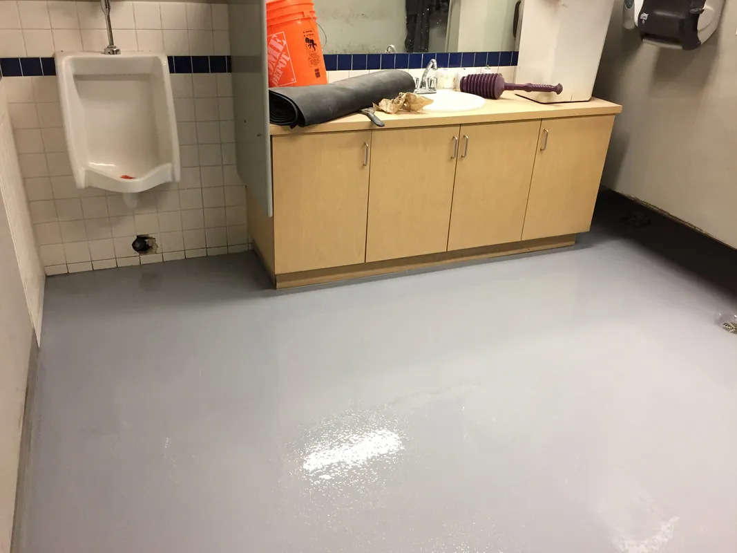 Flake Floor epoxy floor — Polyaspartic finish — by LB Epoxy Flooring