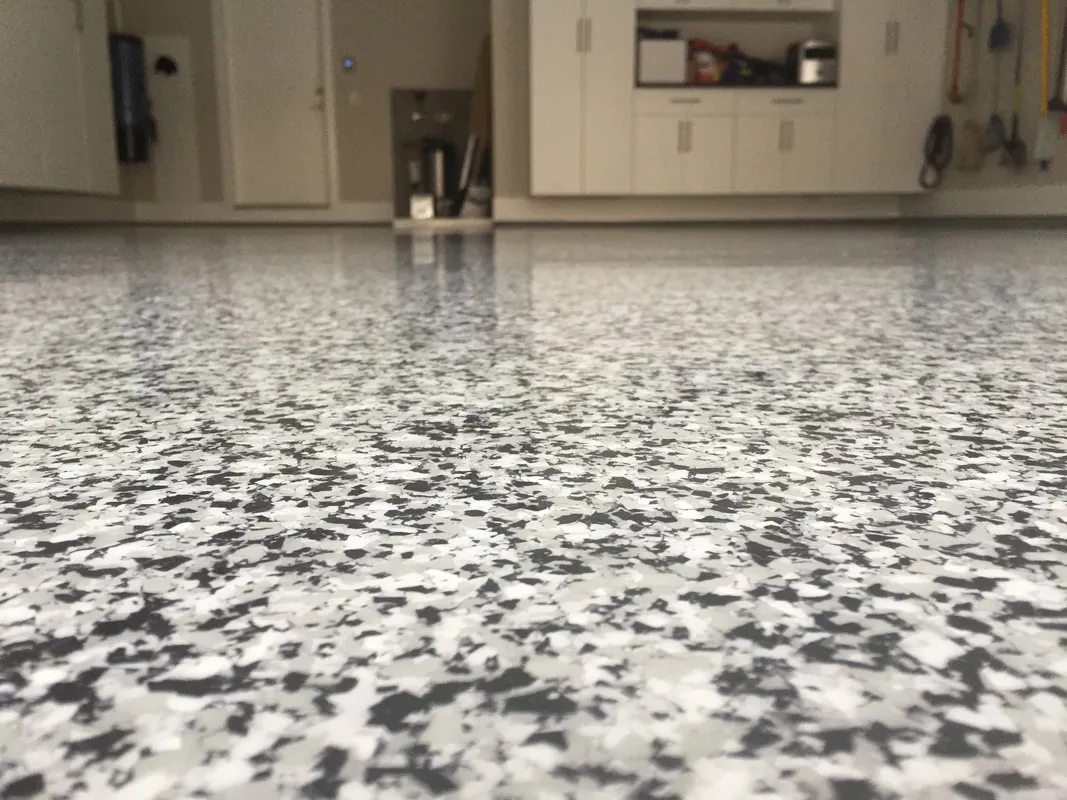 Flake Floor epoxy floor — Residential garage — by LB Epoxy Flooring