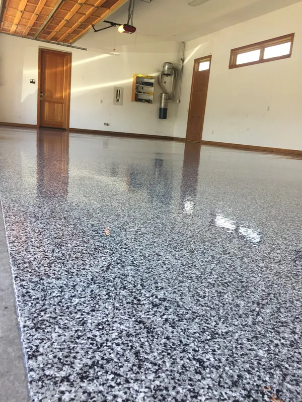 Flake Floor epoxy floor — Flake & clear coat — by LB Epoxy Flooring