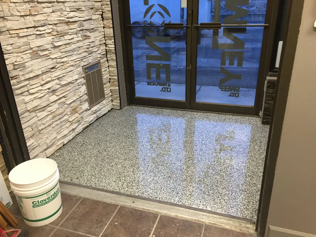 Flake Floor epoxy floor — Custom blend — by LB Epoxy Flooring
