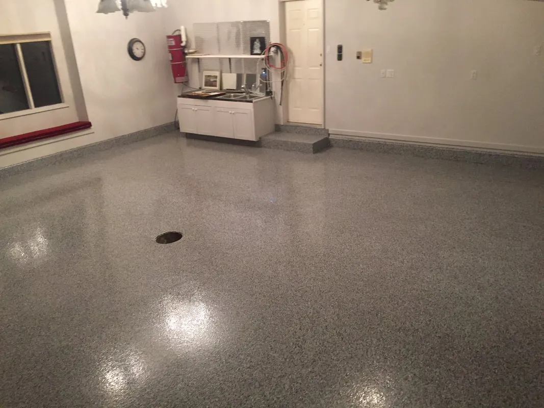 Domino epoxy floor — Flake colour — by LB Epoxy Flooring
