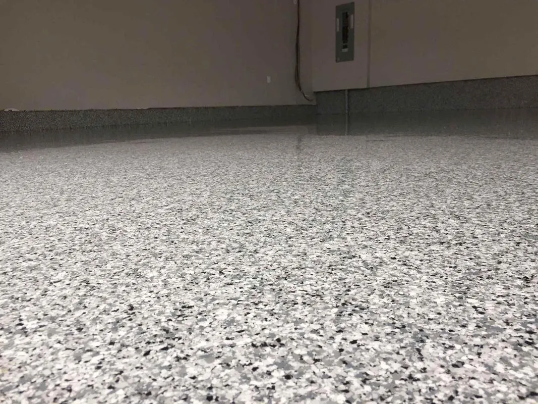 Duck + Domino epoxy floor — Mixed blend — by LB Epoxy Flooring