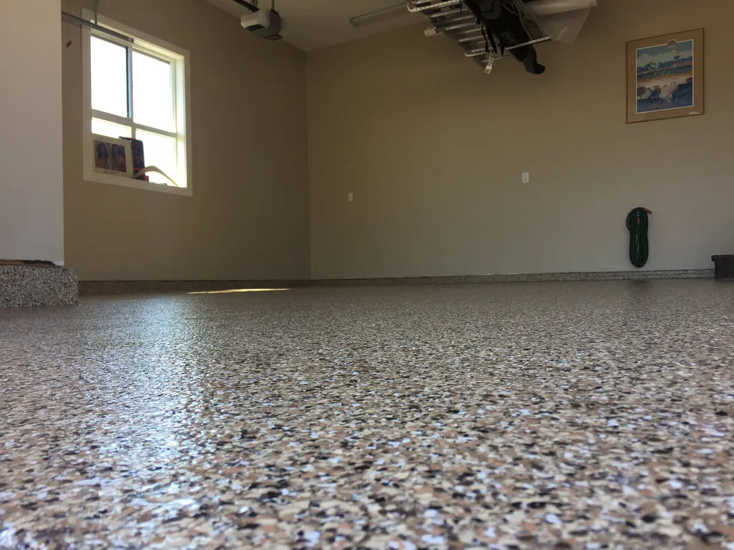 Outback epoxy floor — Flake colour — by LB Epoxy Flooring